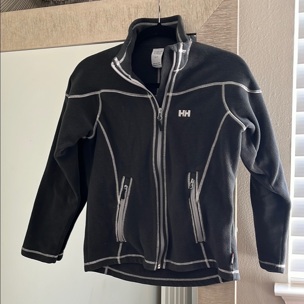 Helly Hansen Charcoal Fleece Jacket with White Trim